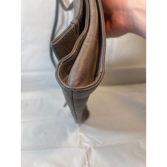 Trina TURK  Gray Leather Bag Shoulder Crossbody with Handle Magnetic - Picture 4 of 13